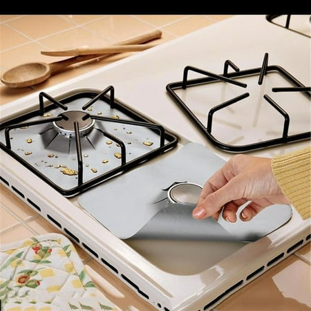 4pcs Glass Fiber Gas Cooker Protection Pad Reusable Burner Cover Liner Mat Boiler Face Clean Pads Tools of Home (Best Gas Boiler For Large House)