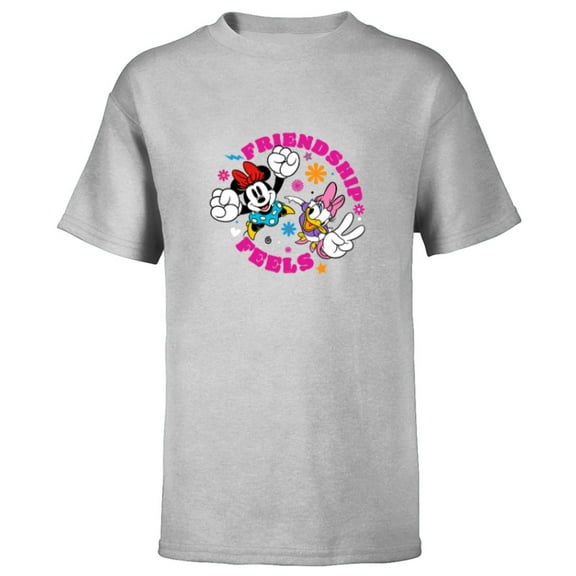 Disney Mickey and Friends Minnie and Daisy Friendship Feels - Short Sleeve T-Shirt for Kids - Customized-Athletic Heather