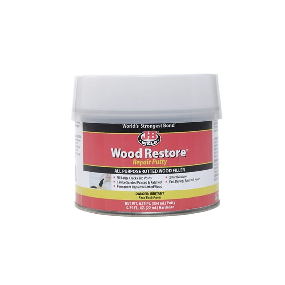 J-B Weld 40003 Wood Restore Repair Putty - 0.75 Pt. Putty, 0.75 Oz. Hardener