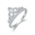 thumbnail image 2 of Crown Halo Wedding Band Ring 1.9 Ct Simulated Diamond 14K White Gold Over, 2 of 2
