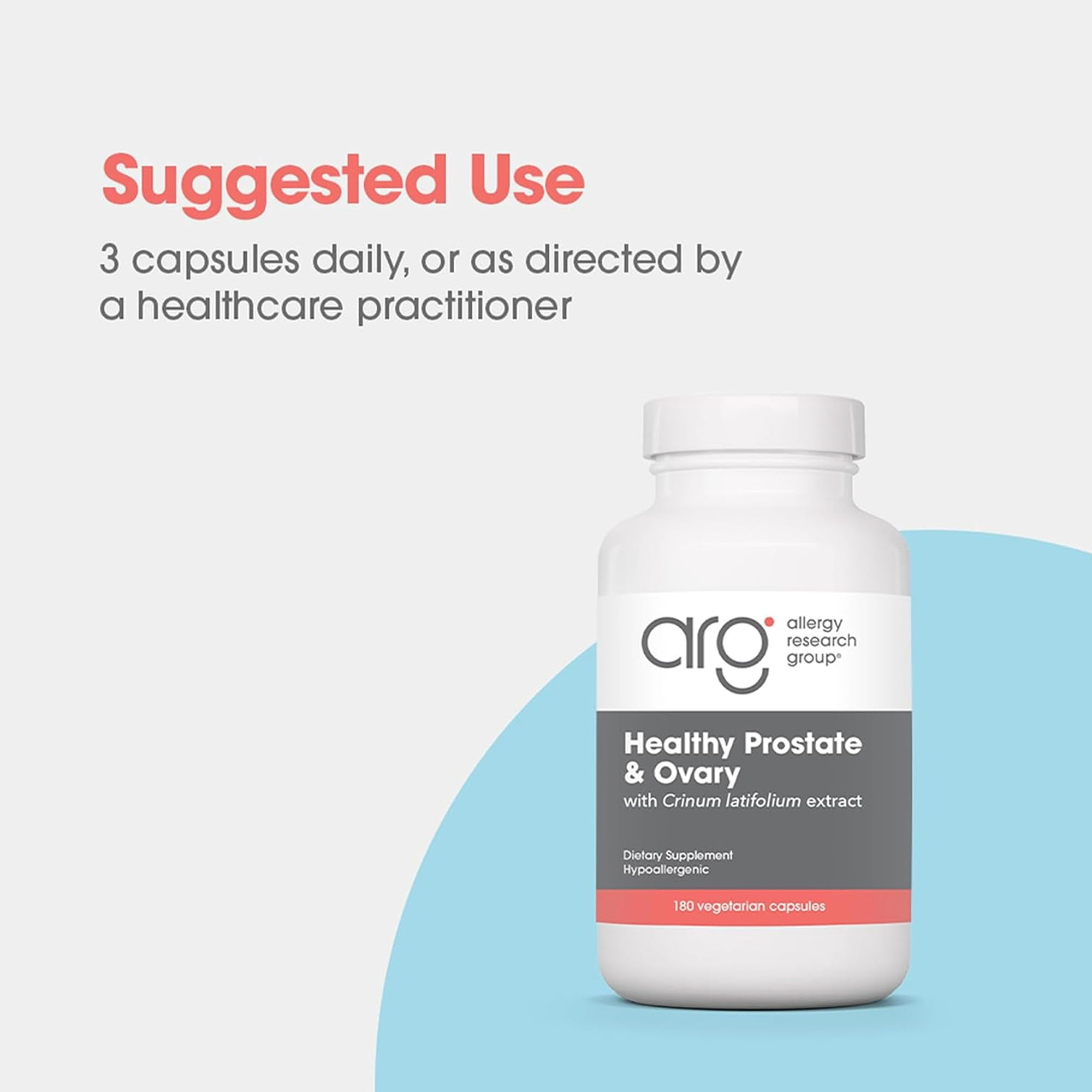 ARG Healthy Prostate & Ovary - Traditional Chinese & Vietnamese Herbal Blend with Crinum Latifolium - Supports Reproductive Tissue & Immune Balance - 60 Servings - 180 Capsules