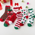 thumbnail image 2 of Calcetines borrosos navideños para mujer, 6 pares, calcetines interiores cálidos y acogedores para invierno, 2 of 5