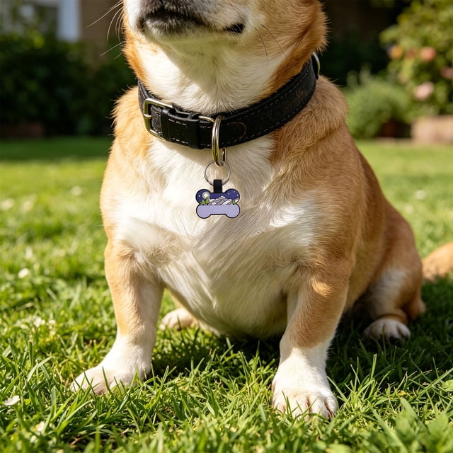 Placas de identificación personalizadas para mascotas: placas de identificación silenciosas de silicona ligera con grabado permanente para collar.