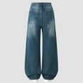 thumbnail image 5 of Teen Girls Jeans Blue Jeans Girls Straight Leg Wide Leg Jeans High Waisted Baggy Jeans with Pocket Pants Teen Girls 14-15 Years, 5 of 5
