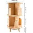 thumbnail image 3 of SHZICMY Wood 2 Tier Floor Standing 360 Rotating Bookshelf for Bedroom Living Room Office, 3 of 10