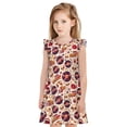 thumbnail image 1 of Fotbe rock music Skull record Vestido de Dormir para Niñas de 3 a 10 Años, Mangas Cortas, Estilo Princesa, Pijama Camisón con Mangas Voladas-X-Large, 1 of 6