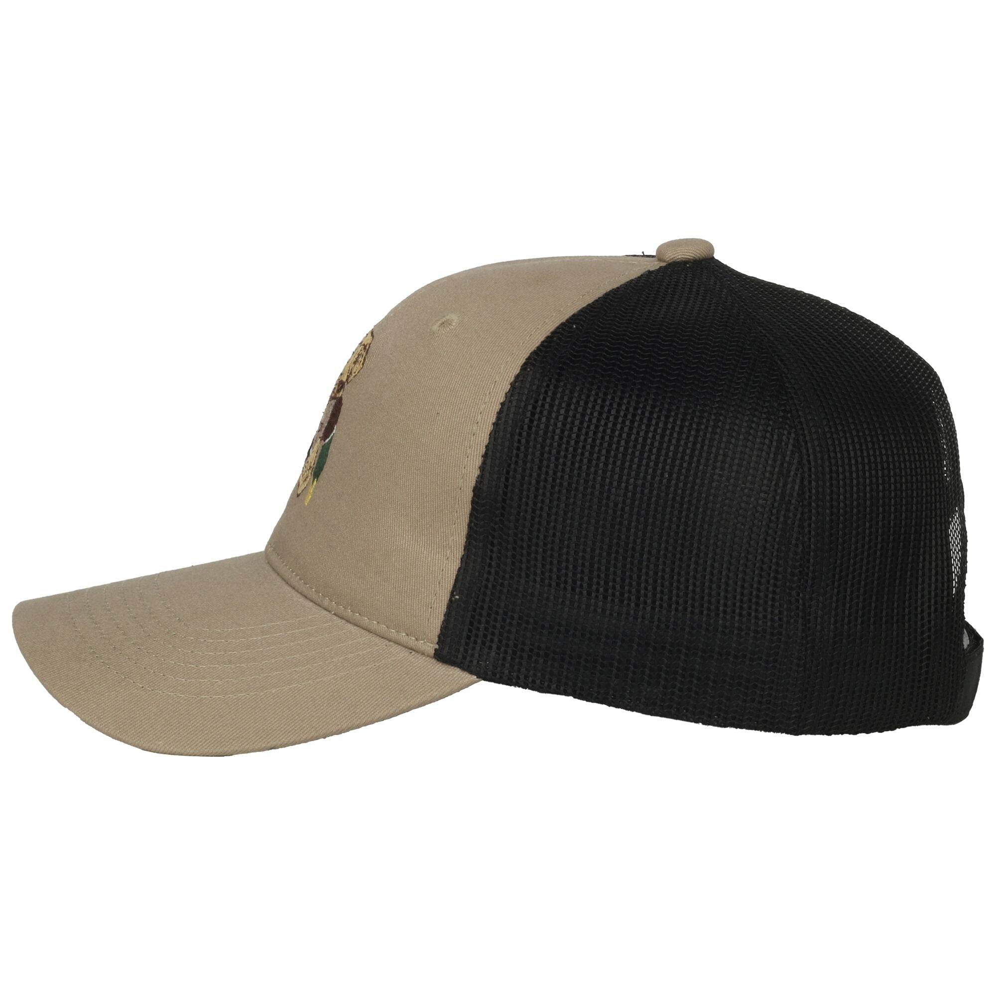 Outdoor Cap Duck Hunting Hat - Cotton Trucker Cap for Men, Mesh Back, One Size, Khaki/Black