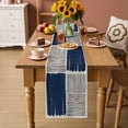 thumbnail image 2 of Navy Blue Striped Table Runner 72 Inches, Farmhouse Stripes Modern Abstract Art Bed Runner Dresser Scarves Tabletop for Indoor Outdoor Parties/Ceremony/Banquet, 14" x 72", 2 of 8