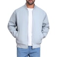 thumbnail image 1 of Chaqueta Bomber INSPIRE CHIC para hombres, abrigo de otoño, cierre completo, puños acanalados, chaqueta de béisbol 2XL gris, 1 of 6