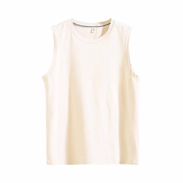 Aayomet Débardeur Graphique en Coton pour Hommes Sans Manches Col Rond Imprimé Style Raglan (Blanc, TG)