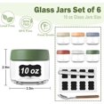 thumbnail image 2 of czcpp-6 Pack Overnight Oats Jars, 10oz Glass Overnight Oats Containers Jar with Lids, Spoon, Labels＆Mark pen, Reusable Wide Mouth Mason Jars Food Storage for Chia Seed Fruit Sauce Cereal Spic(300 ml), 2 of 4