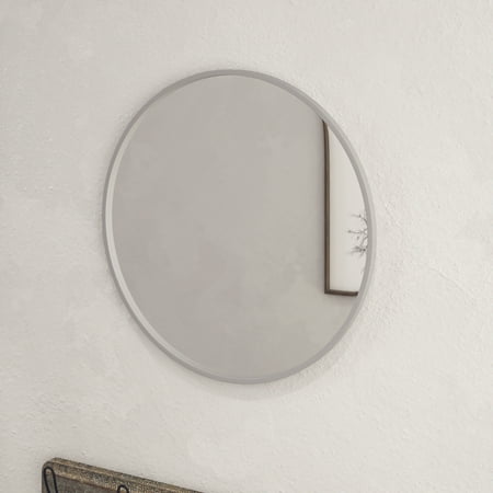 HBCY Creations Silver Circle Wall Mirror 16 Inch Round Wall Mirror for Entryways  Washrooms  Living Rooms and More (Silver  16 )