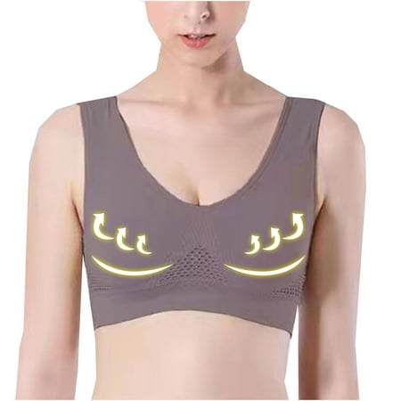 BXJX Sports Bras for Women Push-up No Steel Ring Vest Breathable Traceless Plus Size Comfortable Vest Bra Wine Size 4XL