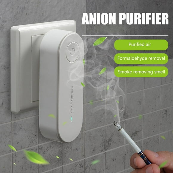 2Pcs Portable Air Purifier Plug-in Air Purifier Ionizer Dust Cleaner Cigarette Smoke Eliminator for Bedroom Kitchen Home Bathroom Toilet Deodorizer
