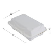 Eco-Products Compostable Disposable Clamshell Take Out Container, Eco-Friendly Sugarcane Food Container, 9 x 6, Case of 250