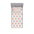 thumbnail image 2 of Vintage Bedding Set with Sheet & Covers, Dessert Theme Delicious Creamy Sugary Treats Illustration of Ice Cream, Printed Bedroom Decor 2 Shams, 4 Sizes, Eggshell Red and Blue, by Ambesonne, 2 of 3