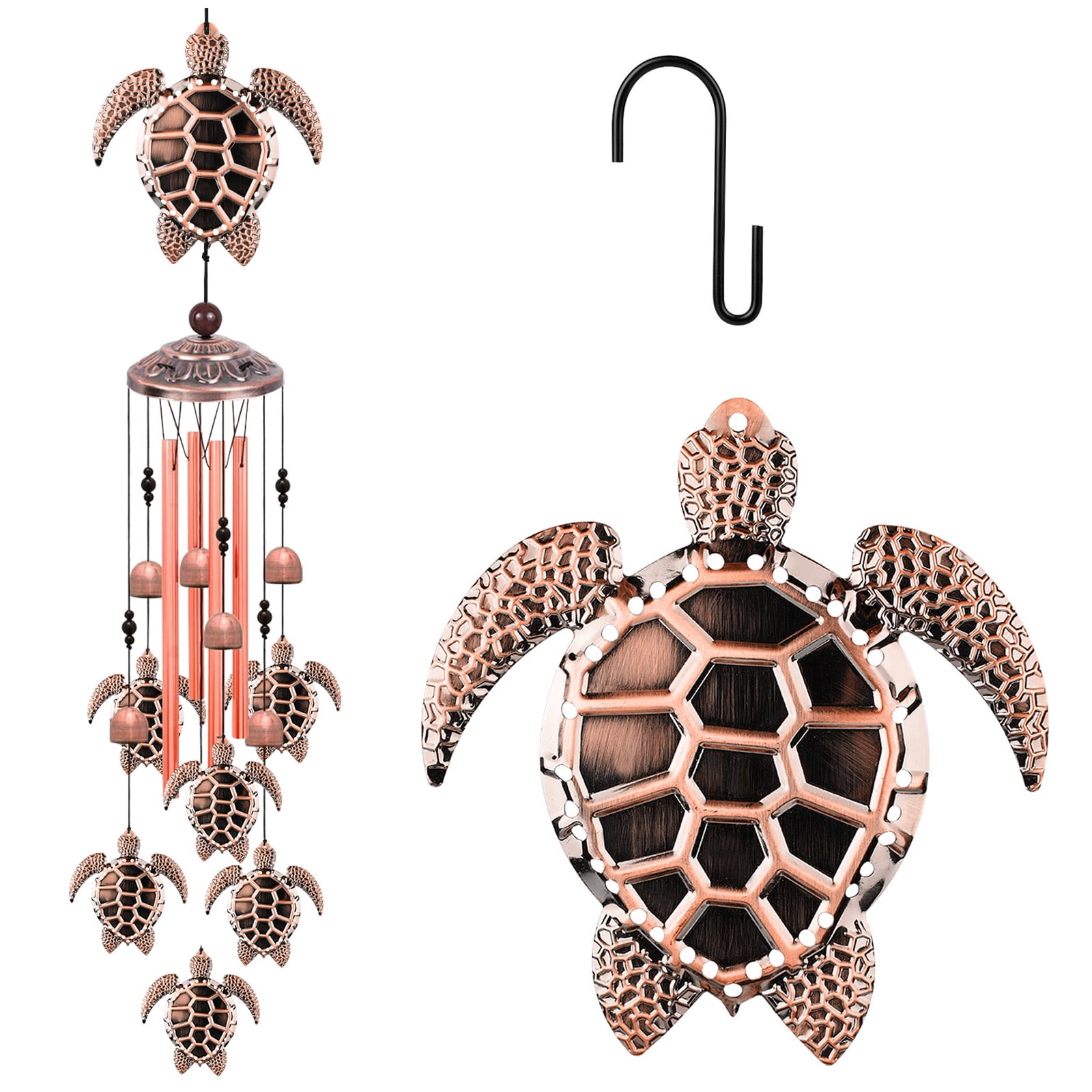 Retro Sea Turtle Wind Chimes, TSV Hanging Outdoor Tortoise Wind Chimes