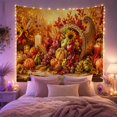 thumbnail image 2 of Cornucopia with Gourds, Grapes and Candles, Cozy Digital Art for Nature Lovers, Harvest Home Decor, Thanksgiving Hostess Gift, Tapestry Wall Hanging for Dining Room and Den, 2 of 7