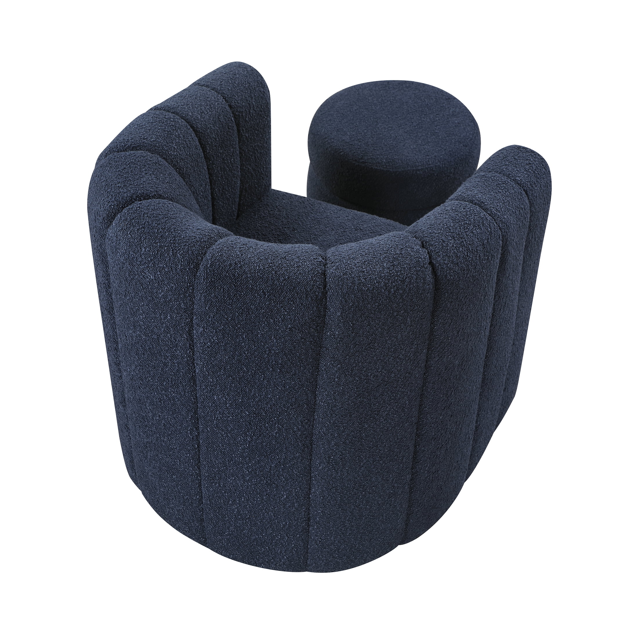OakvillePark Rivermount Boucle Barrel Swivel Chair with Ottoman, Blue