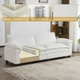 thumbnail image 5 of Zimtown 90“ Sofa Bed Couch with Pillow Arms and Double Layer Cushions, Corduroy Loveseat Sofa with Removable Ottoman for Living Room, Off White, 5 of 9