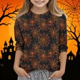 thumbnail image 6 of Dvprdro Girls Halloween Print Crew Neck 3/4 Sleeve Tunic T-Shirt Vintage Casual Pullover Top Fall Holiday Daily Wear, 6 of 6