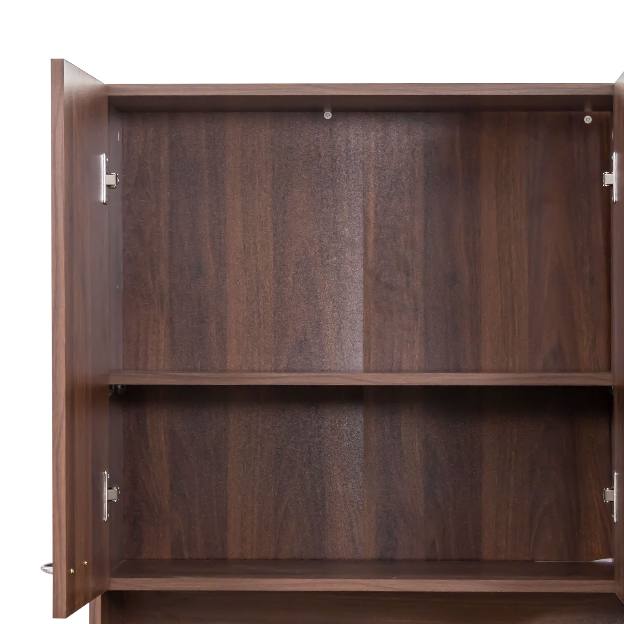 Mintazer 70.8" Tall Kitchen Pantry Cabinet with Open Shelf, Freestanding Food Storage Cabinet with Drawer & 6 Doors for Hallway Living Room Kitchen, Walnut