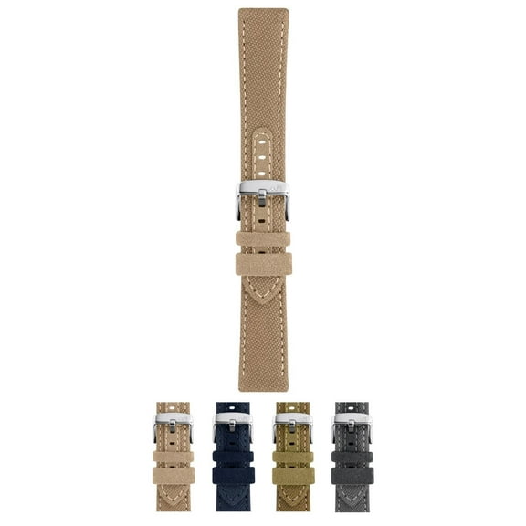 Morellato Fibra Recycled Cotton Watch Strap - Beige - 18mm - Chrome-plated Stainless Steel Buckle - SAVE THE NATURE Collection