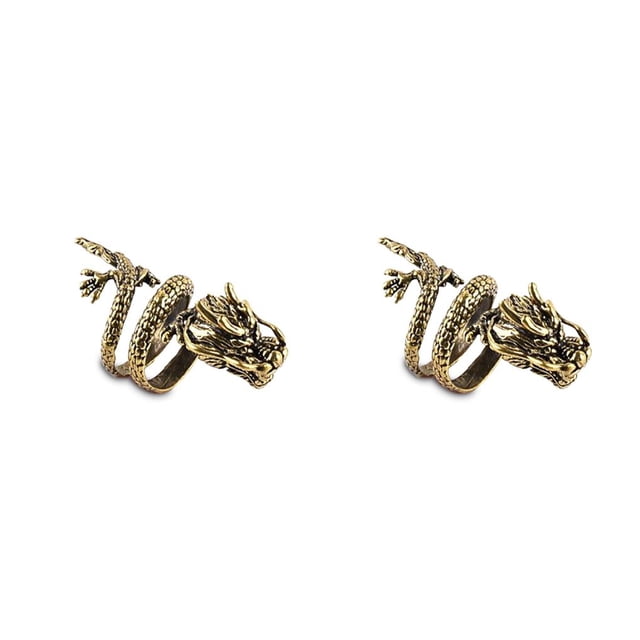 Qarigey Juego de anillos de aleación, anillo masculino ajustable estereoscópico exagerado, accesorios populares, suministros de joyería, vacaciones, Bronce 2piezas Qarigey CBP267205