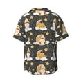 thumbnail image 2 of Sigee Cute Bee Gnome Print Men's Shirts Casual Button Down Short Sleeve Summer Beach Shirt Hawaiian Vacation Shirts Tee Shirt-4X-Large, 2 of 7