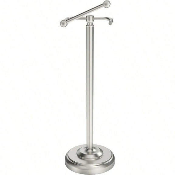 Toilet Paper Holder Stand Brushed Nickel Toilet Paper Holder Free Standing Post Pivoting Design Stable Weighted Base SUS304 Stainl Steel for Bathroom Mega Roll