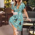 thumbnail image 6 of Bixox Women's Short Sleeve Summer Dress Loose Swing Knee Length Dresses with Pockets-Cute Dog, 6 of 7