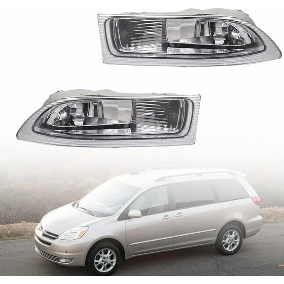SEBLAFF 2-Pack Fog Light Assembly Passenger and Driver Side Replacement for 2004 2005 Sienna