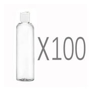 MoYo Natural Labs 4 oz Travel Bottles, Empty Travel Containers with Disc Caps, BPA Free PET Plastic Squeezable Toiletry/Cosmetic Bottle (Neck 20-410) (Pack of 100, Clear)