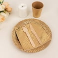 thumbnail image 3 of BalsaCircle 72 Natural Gold Palm Leaves Print Disposable Paper Tableware Set Party Events Decorations Supplies, 3 of 8