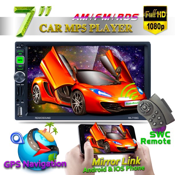 7 2 din car radio stereo gps mirror link for android ios suppot rds am fm free 8g map tf card reverse camera