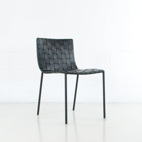 Soho Mid-century Modern Leather Weave Side Chair - Contract Grade