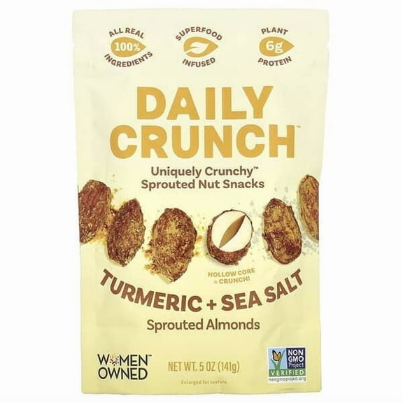 Daily Crunch Sprouted Almonds Turmeric & Sea Salt - 4 oz Pack of 3