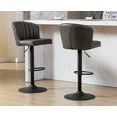 thumbnail image 6 of EALSON Swivel Counter Height Bar Stools Set of 2 Modern Adjustable Bar Chairs with Back Leather Upholstered Barstools with Metal Base Comfortable Island Chairs for Kitchen Counter/Pub, Grey, 6 of 7