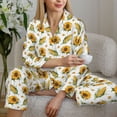 thumbnail image 6 of Fotbe Corn Sunflowers Pattern Long Sleeve Pajama Set for Women,Sleepwear Set,2-piece Loungewear Set,Soft PJs Comfy Nightwear with Pockets -XX-Large, 6 of 7