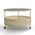 thumbnail image 6 of Glory Patio Round Coffee Table for Living Room, Bedroom, Modern Table with Clear Tempered Glass, 6 of 6