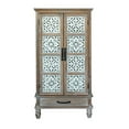 thumbnail image 4 of 55.12'' Tall Tower Storage Cabinet, Rustic Wood Sideboard Pantry Cabinet with 2 Doors and 1 Drawer, Versatile Buffet Cabinet with Storage for Home Decor, Livingroom, Bedroom,  Natural+White, 4 of 9