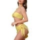 thumbnail image 4 of INSPIRAR CHIC Conjuntos de Bikini de Cuerda Circular para Mujeres de 3 Piezas con Parte Inferior Triangular y Cubierta Lateral de Traje de Baño Color Amarillo Claro, 4 of 5