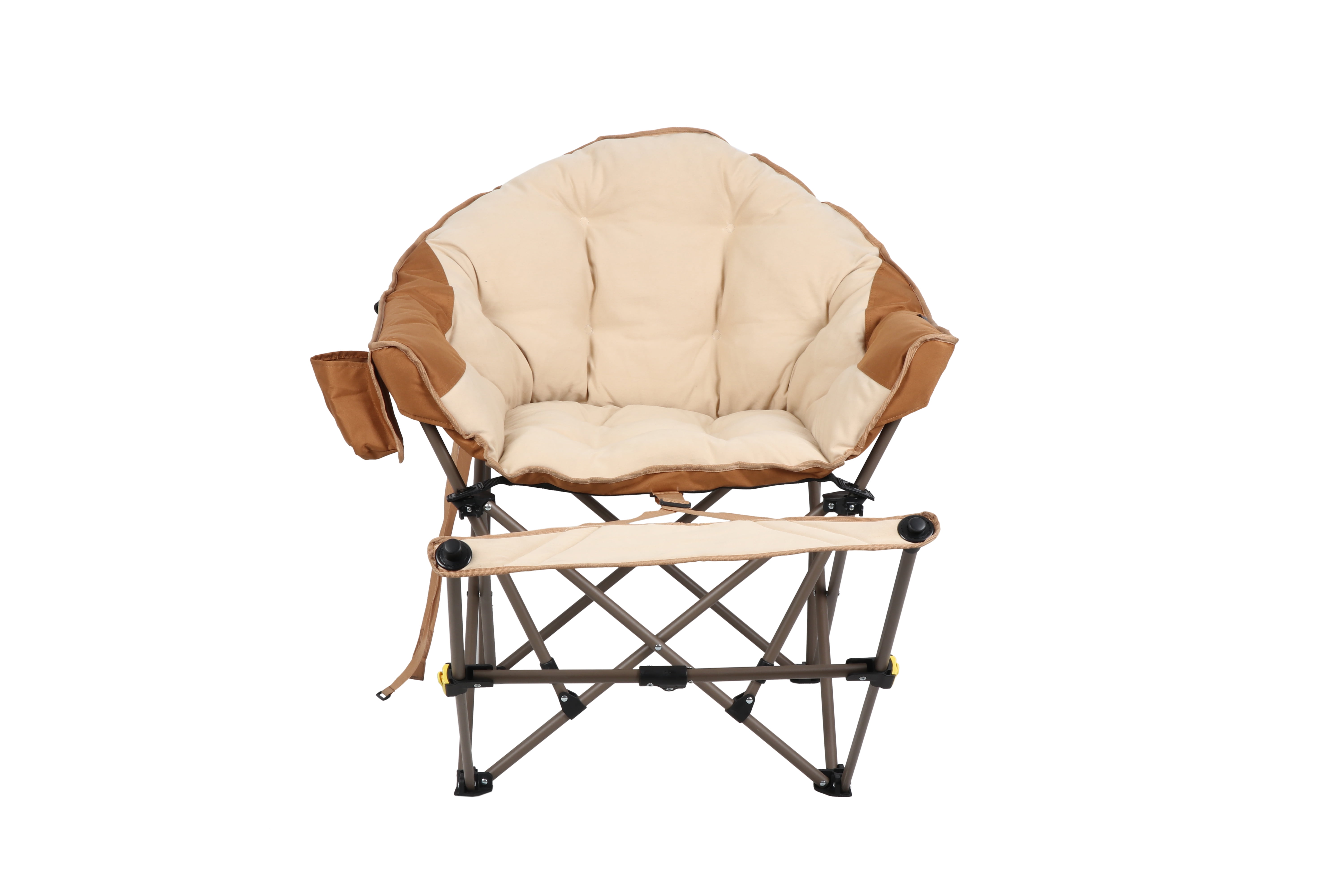 Ozark Trail Club Chair with Adjustable Footrest, Beige, Adult