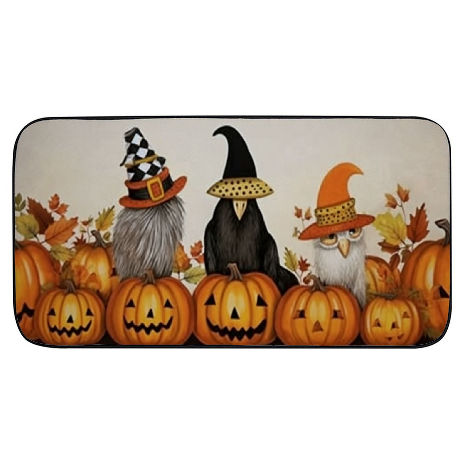 PHYHOO Thanksgiving Harvest Pumpkins Gnome Welcome Mat Front Door Mat,Absorbent Indoor Door Mats,Durable Rubber Backing Floor Doormat for Entryway,Patio,Porch,Fall Maple Leaf