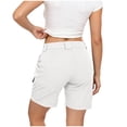 thumbnail image 6 of QATAINLAV Women's Lightweight Golf Long Cargo Shorts Summer Outdoor Travel Hiking Shorts with Pockets Vacation Clothes White M, 6 of 7
