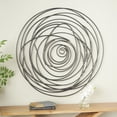 thumbnail image 2 of DecMode Black Metal Round Overlapping Lines Abstract Wall Decor, 2 of 9