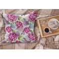 thumbnail image 2 of Shabby Flora Fluffy Throw Pillow Cushion Cover, Watercolor Abstract Lavenders Leaves Buds Art Print, Decorative Square Accent Pillow Case, 26" x 26", Pale Green Hot Pink, by Ambesonne, 2 of 5