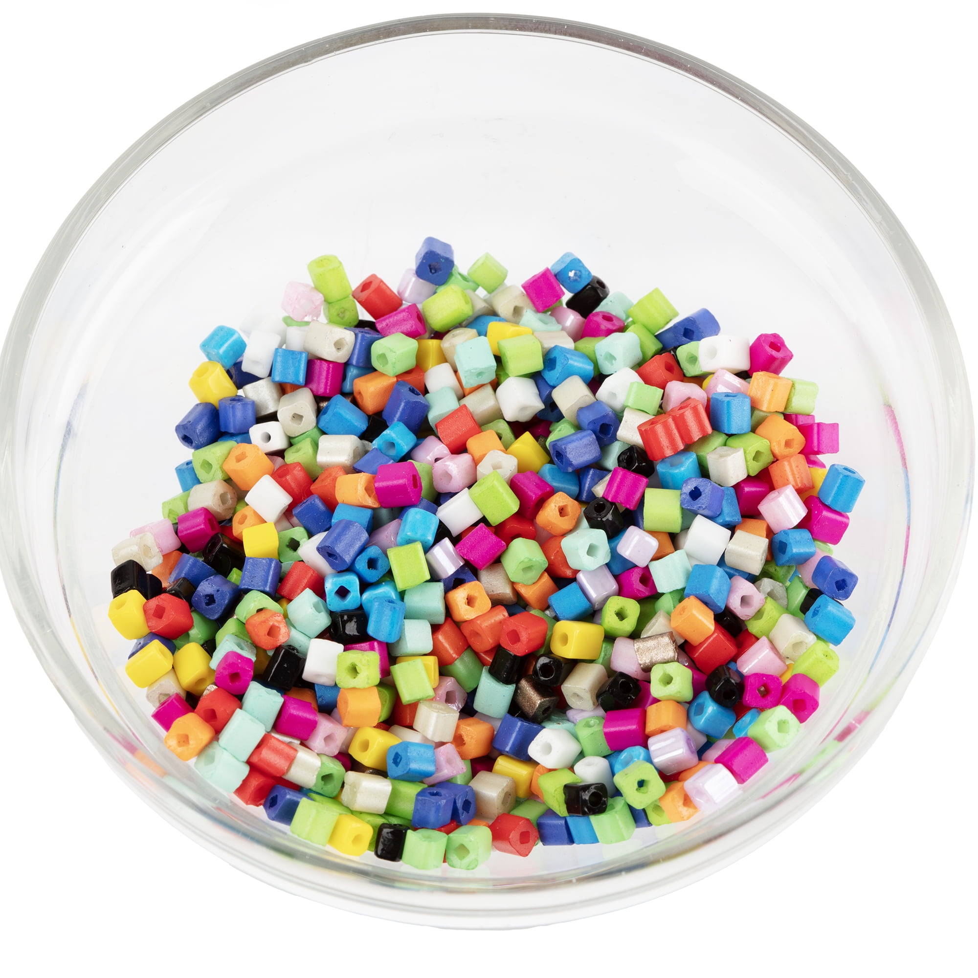 Cousin DIY Rainbow Square Glass Seed Bead Assortment with Case, 180g, 2000 Piece, Adult, 69994337