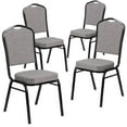 thumbnail image 1 of 4 Pk. HERCULES Series Crown Back Stacking Banquet Chair in Gray Fabric - Black Frame, 1 of 9