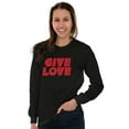 thumbnail image 5 of Give Love Heart Kindness Happiness Women's Long Sleeve T Shirt Brisco Brands S, 5 of 6